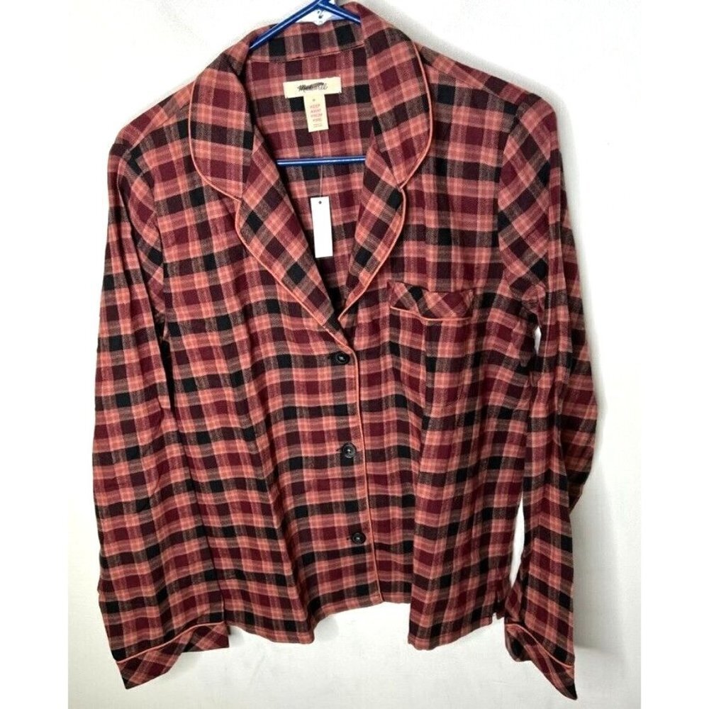 Madewell Womens Flannel Pajama Top Plaid Size M